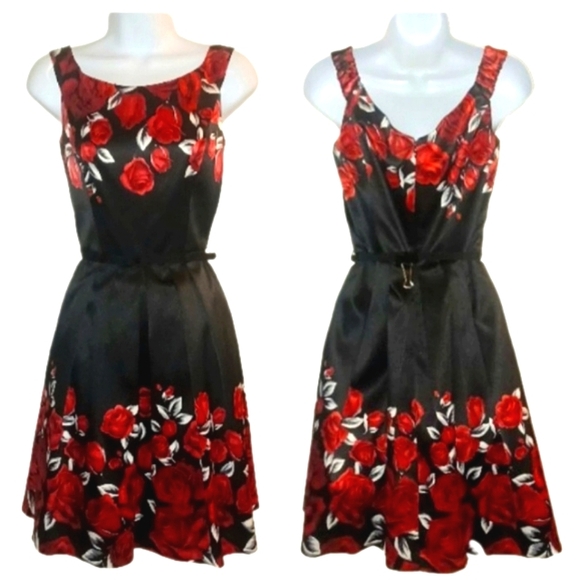 WHBM Red Roses Evening Dress - Picture 3 of 6